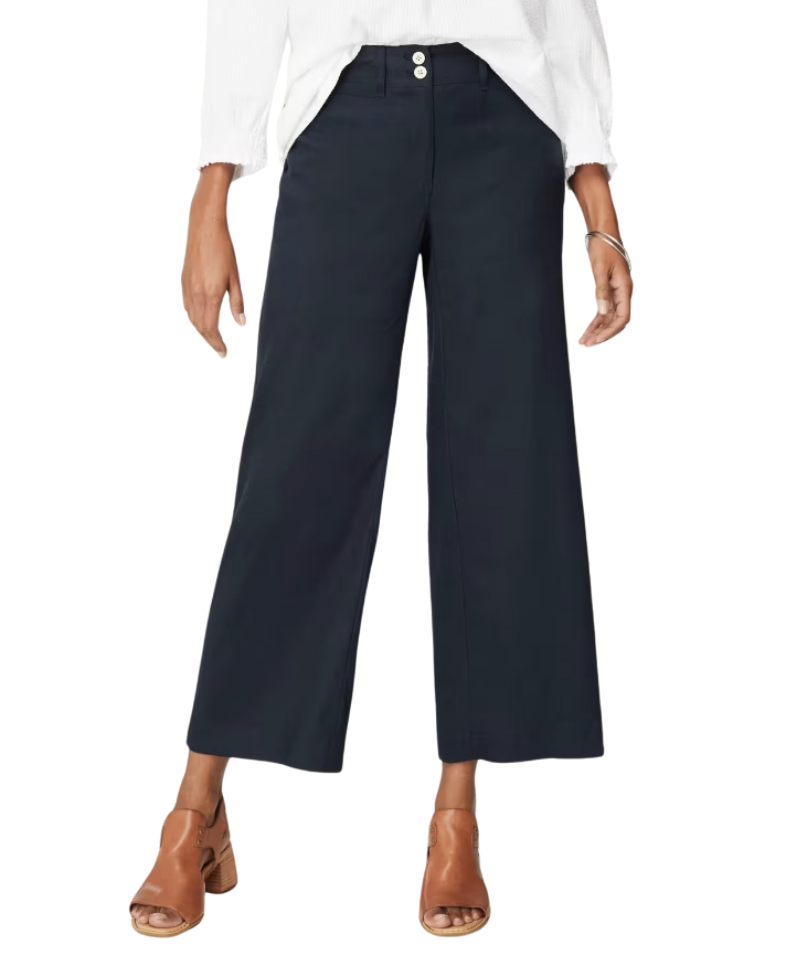 Linen Stretch Wide Leg Crops